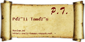 Péli Tamás névjegykártya